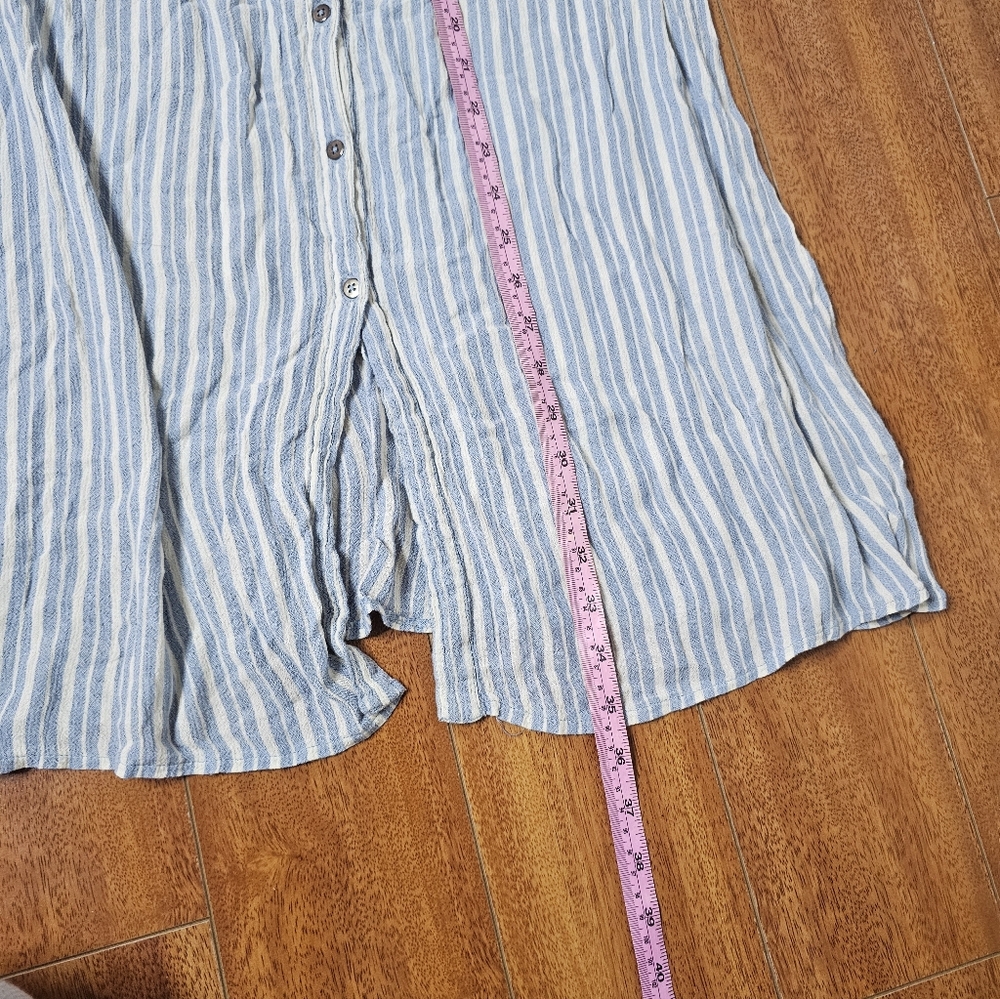 Billabong Striped Button-Down Spaghetti Strap Max… - image 6